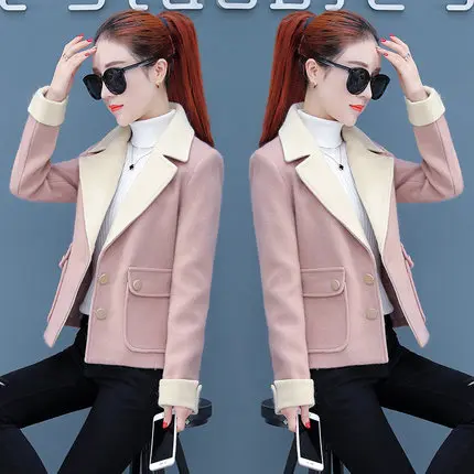 2019 autumn and winter new ladies explosion models fashion wild temperament short woolen coat tide | Женская одежда