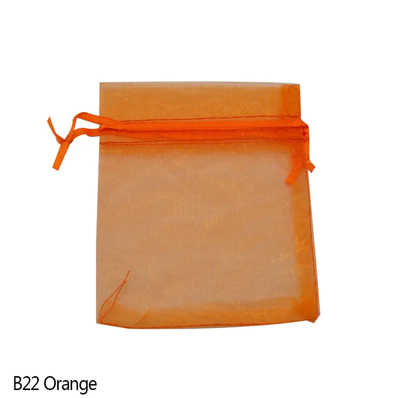 20 шт. подарочные сумки из органзы 7x9 см 9x12 см 11x16 см 13x18 см затягивающийся мешочек для ювелирных изделий Свадебные украшения подарочные пакеты упаковочные материалы - Цвет: B22 Orange