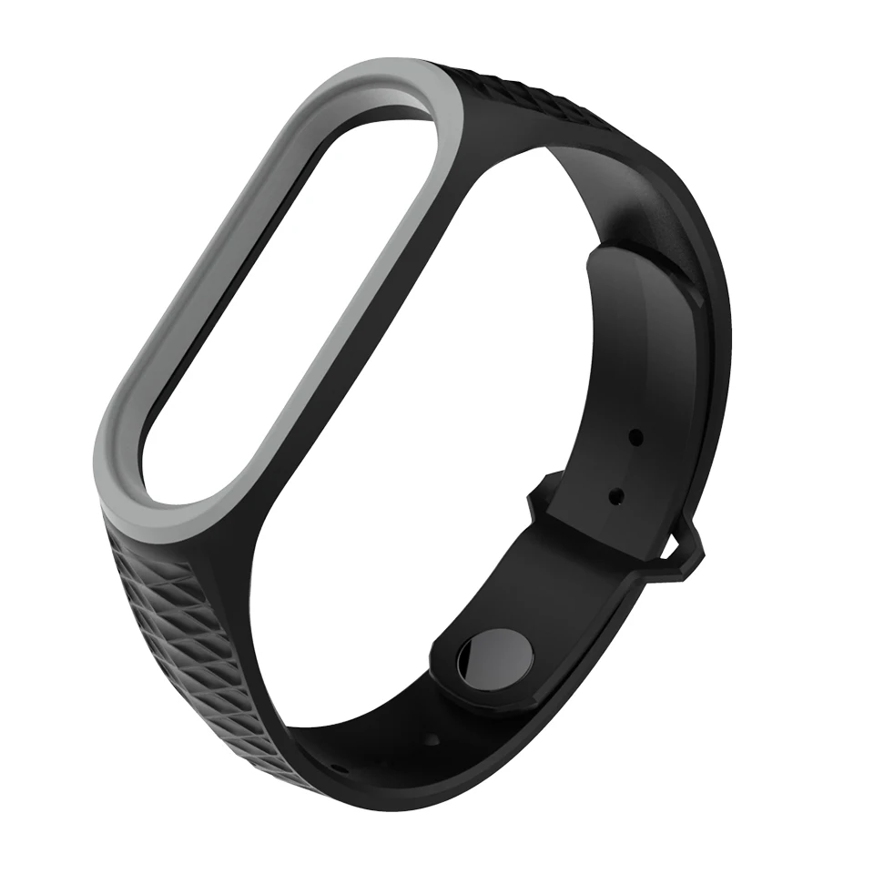 Mi jobs mi Band 3 ремешок для mi band 4 ремешок спортивный силиконовый браслет на запястье для Xiaomi mi Band 3 4 аксессуары браслет - Цвет: black and gray