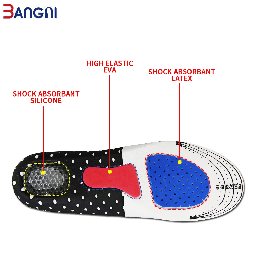 3ANGNI Orthopedic Insoles Orthotic Arch Support Flat Feet Pad Sport Basketball Gel Insert Cushion for Men Women Shoes Insoles