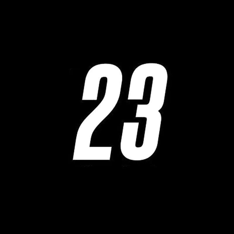 YJZT Виниловая наклейка для автомобиля с цифрами 23 13 8 см * 14 черная/серебристая