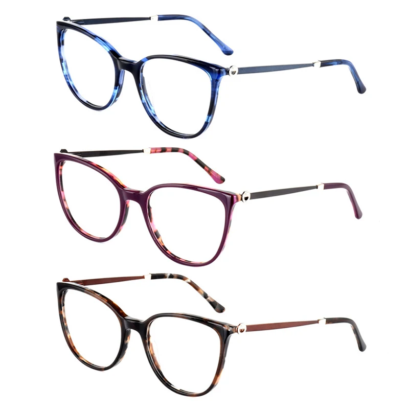 

Acetate Metal Eyeglasses Frame 2019 New Fashionable Optical Glasses Frame For Men Eyewear Presbyopic Glasses Diopter Clear Lens