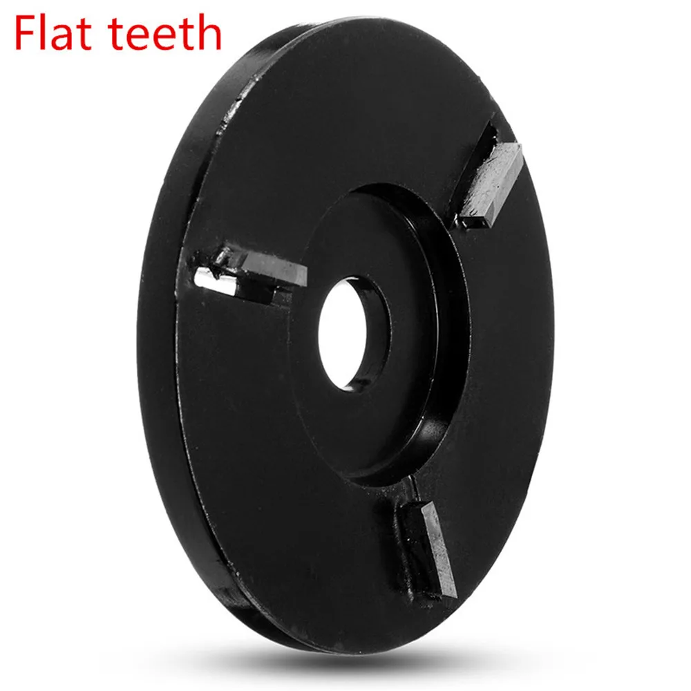 Flat teeth Черная мощность резьба по дереву диск угловой шлифовальный станок деревообрабатывающий турбо самолет для 16 мм апертура угловая шлифовальная машина вложение фреза - Цвет: Flat teeth