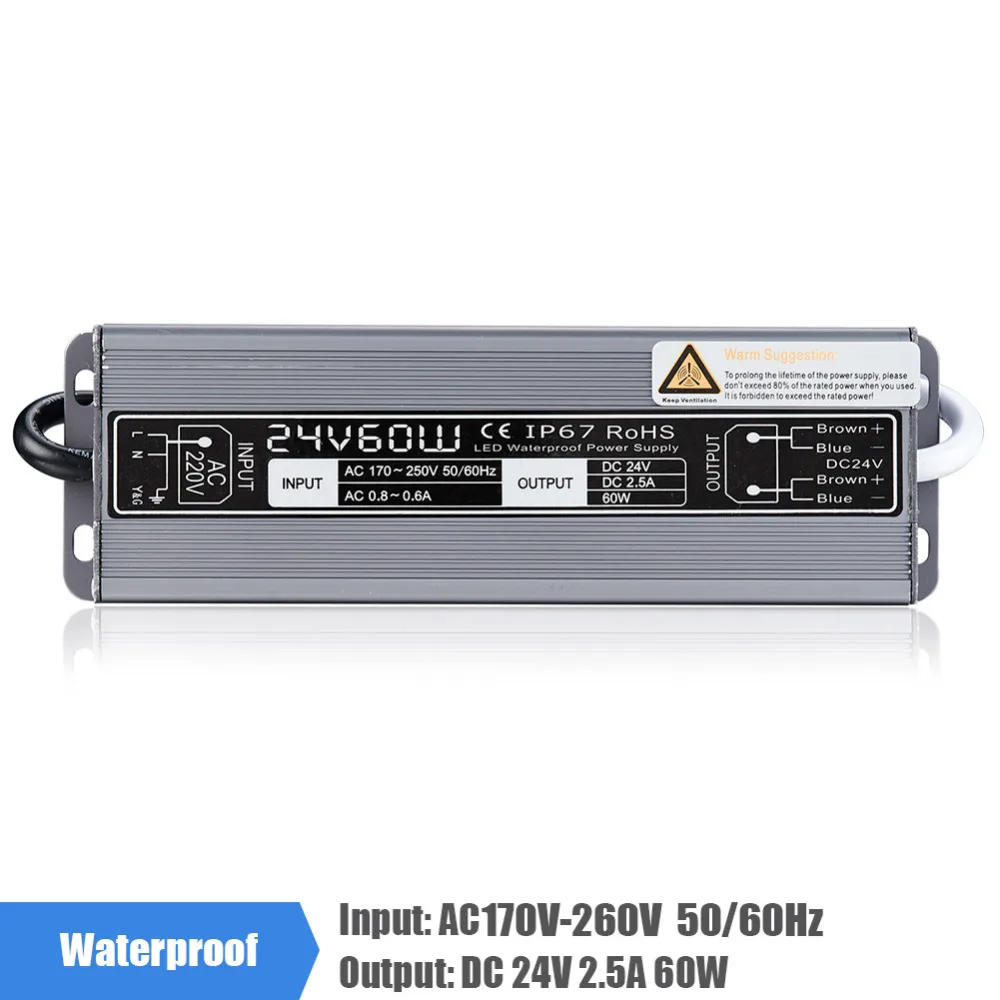 Dc24v 2.5A 60 Вт адаптер питания AC170-260V драйвер освещение трансформатор