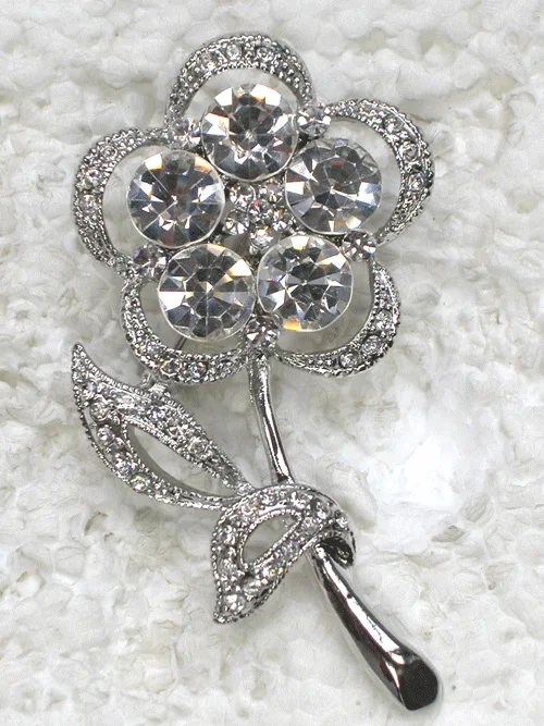 Оптовая продажа модная Брошь Стразы в виде цветка броши на булавке для