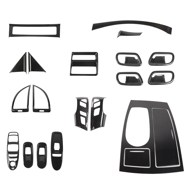21Pcs Carbon Fiber SHINEKA внутренние молдинги для nissan patrol y62 аксессуары 21 шт. набор украшений из углеродного волокна для Patrol Y62 - Название цвета: 21Pcs Carbon Fiber