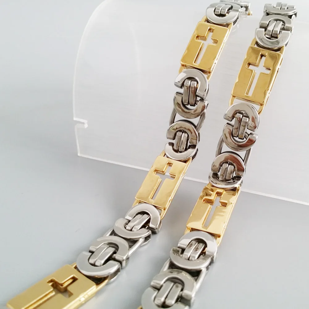 Винтажная бижутерия 10 мм золотая большая и тяжелая длинная из нержавеющей стали