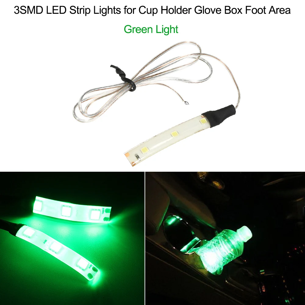 3SMD светодиодные полосы света для держателя чашки бардачок область ноги, белый свет