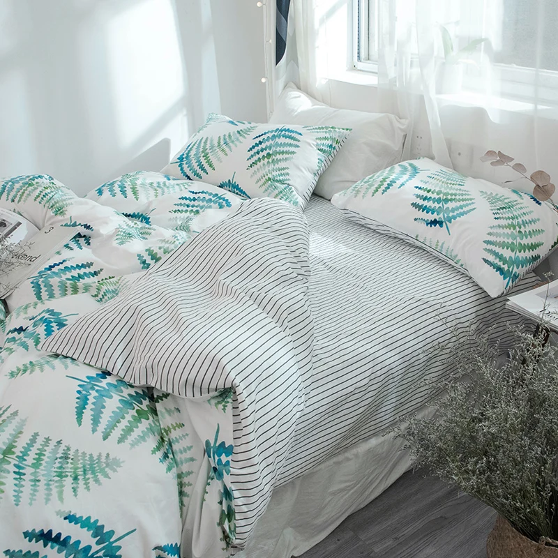 Медленно Dream Fresh Стиль Постельное белье Active печать зеленые листья удобные