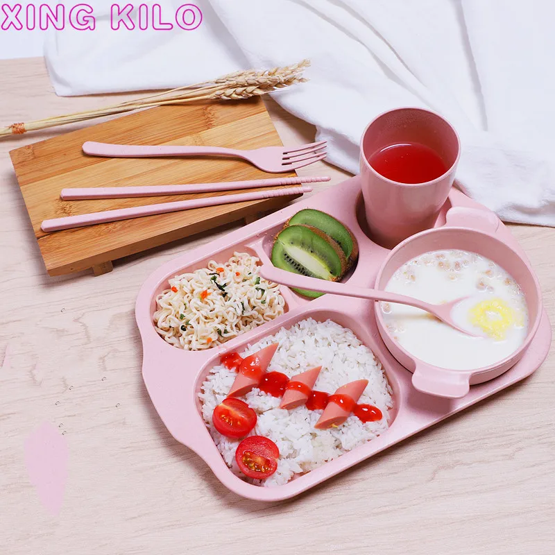 Чашка из пшеничного волокна тарелка для студентов 6 шт. набор формат студенческий