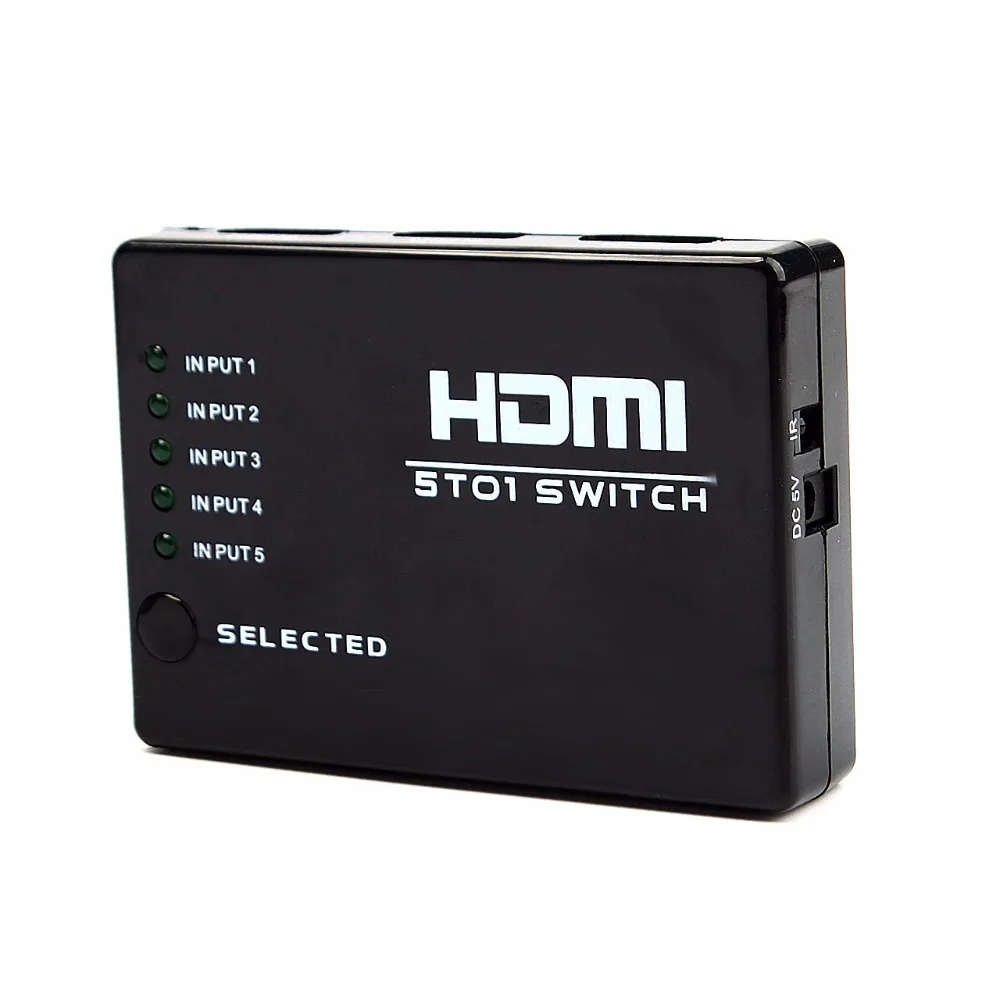 5 в 1 out портов Full HD Пульт дистанционного управления 1080P 3D HDMI переключатель