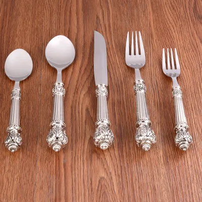 Set of 5 pieces Серебристые сервировочные приборы комплекты кухонные ножи вилки столовые приборы набор столовые приборы посуда набор - Цвет: Set of 5 pieces