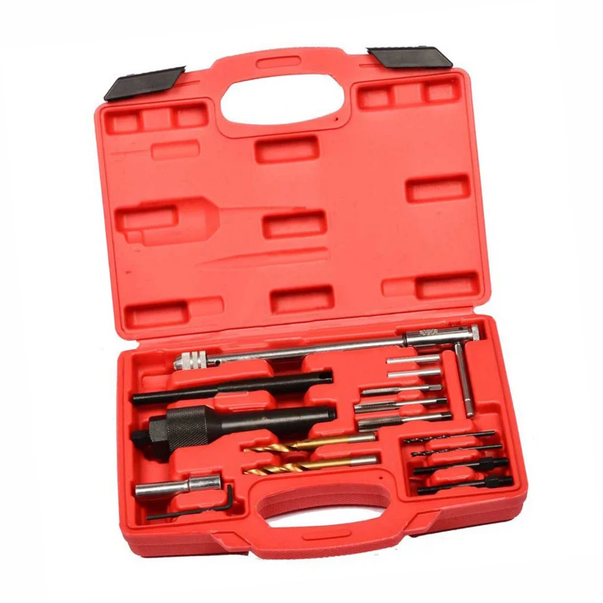 

16PCS Damaged Glow Plug Removal Remover Thread Repair Car Garage Tool Kit Set