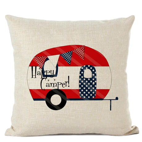 15 Happy Camper наволочка для подушки, декоративные подушки для дома, сада, наволочка, льняные подарки, Cojines Decorativos Para Sof - Цвет: 15