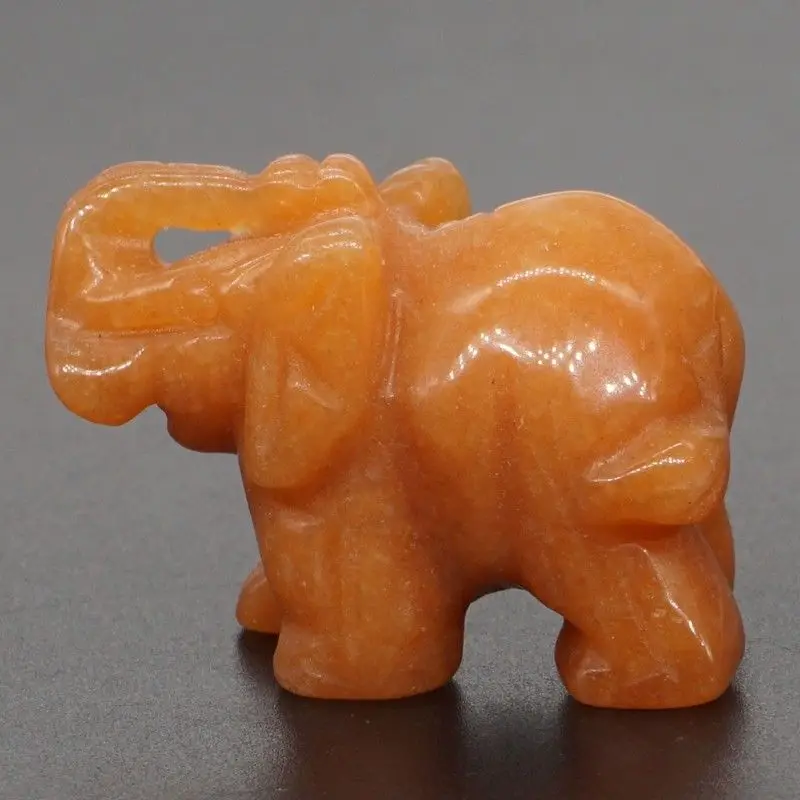 Фигурки слонов из натурального камня красного цвета декоративная статуэтка для