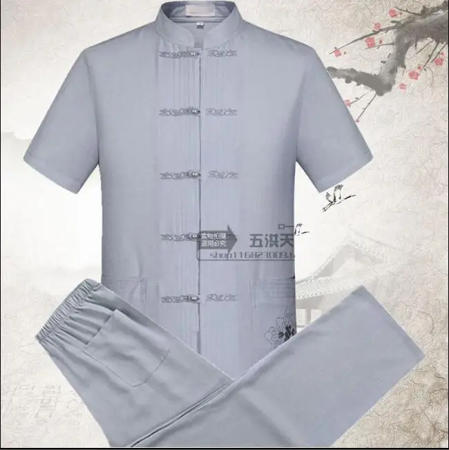 

Summer Chinese men shirt Kung fuShort sleeve Tang clothing Vintage