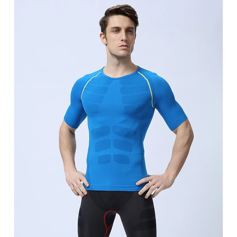 Мужская футболка для бега эластичная Спортивная дышащие футболки тела