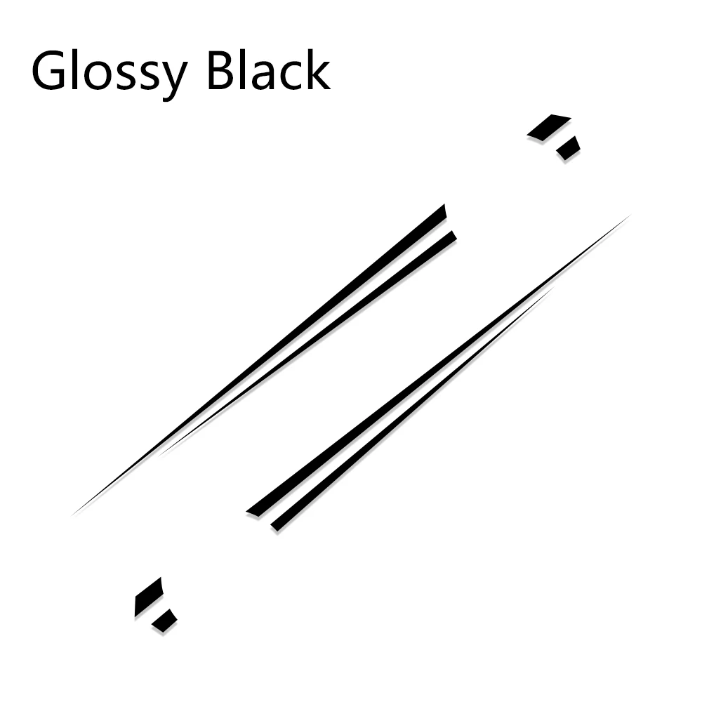 Glossy Black 2 шт., автомобильные наклейки, длинные боковые полосы, Авто Виниловая обертка, сделай сам, декоративные наклейки, автомобильные гоночные, спортивные, стильные, автомобильные тюнинговые аксессуары - Название цвета: Glossy Black