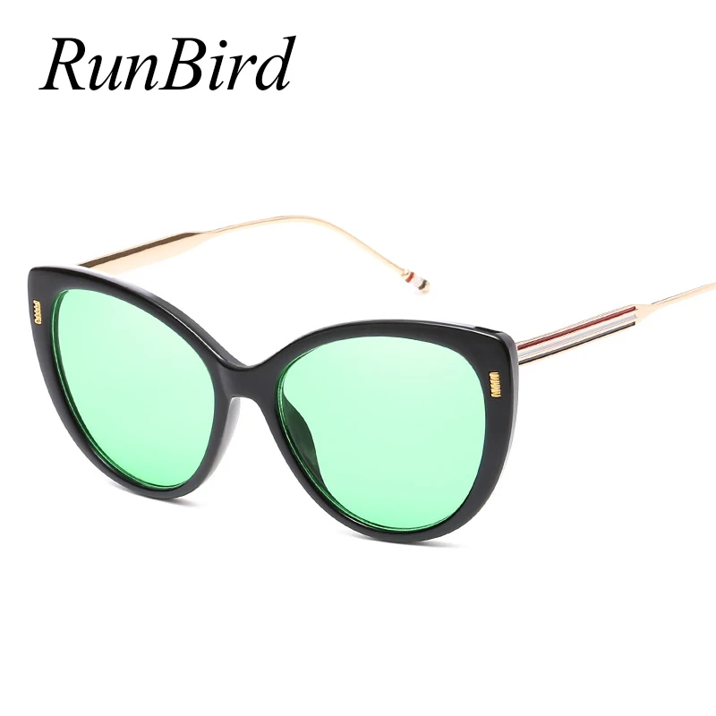 RunBird трендовые Для женщин солнцезащитные очки &quotкошачий глаз&quot металлическая