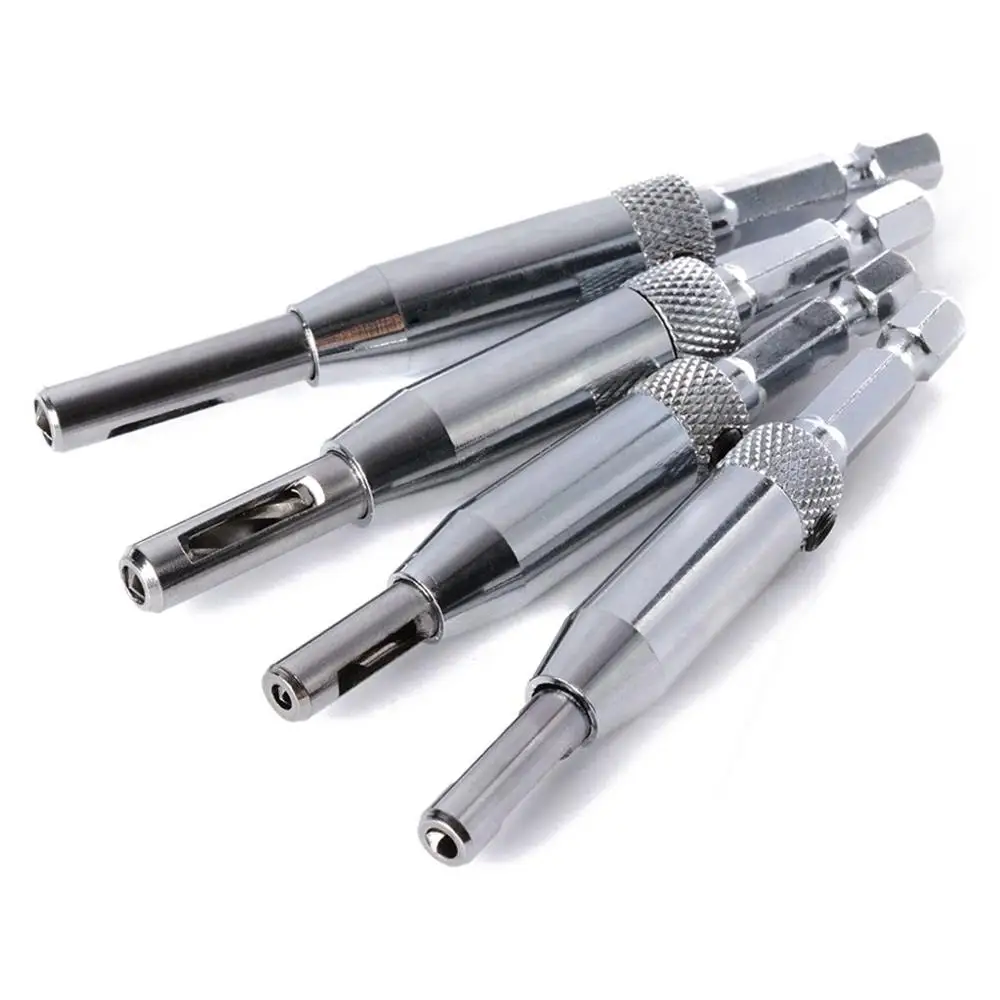 Door Hinge Drill Bit Set Self-Centering 5/64&quot 7/64&quot 9/64&quot 11/64&quot 13/64&quot 1/4&quot 5mm Hole Puncher Woodworking |