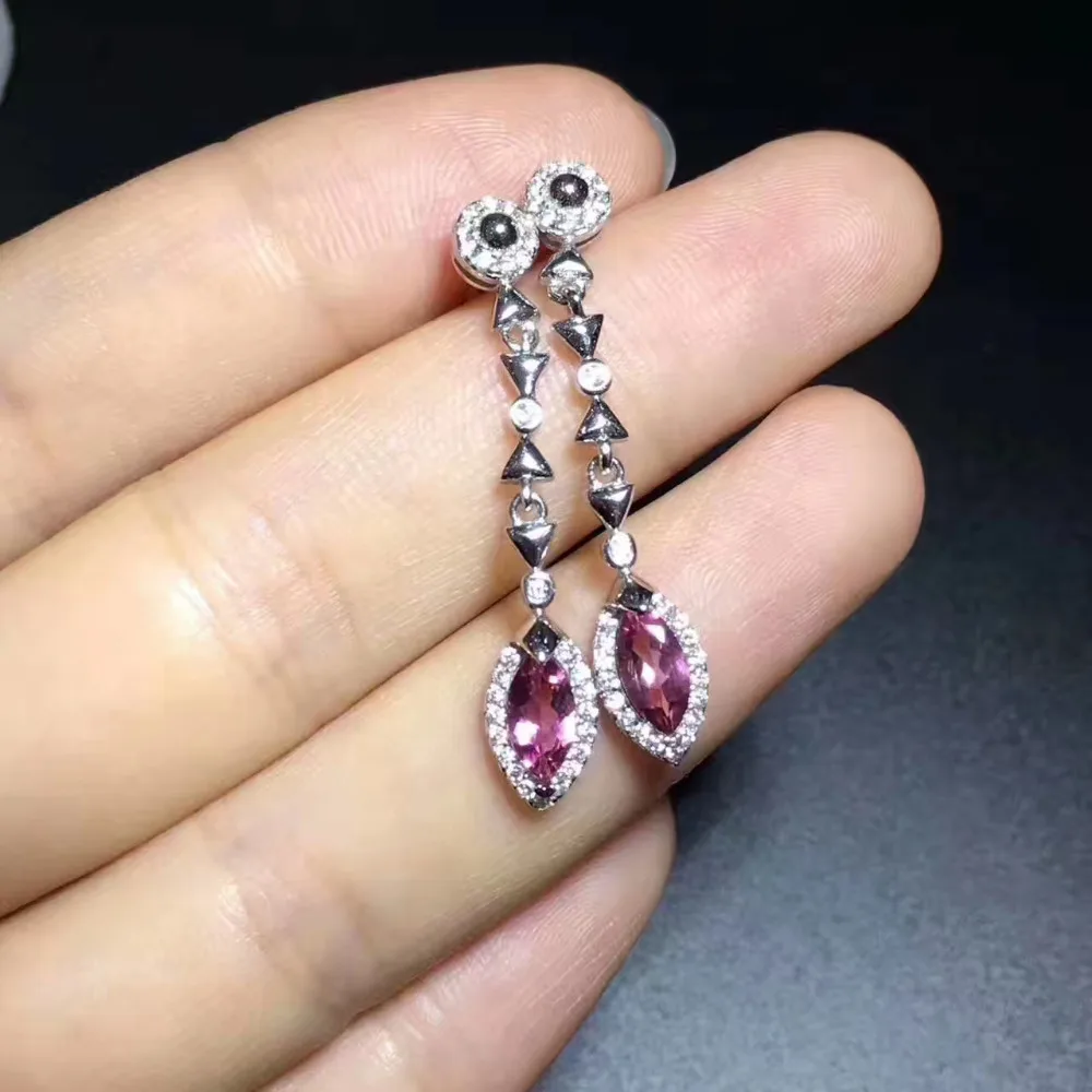 Серьги-капли из натурального голубого танзанита, 925 серебро, серьги с натуральным драгоценным камнем, роскошные модные длинные женские серьги для девушек, ювелирные изделия