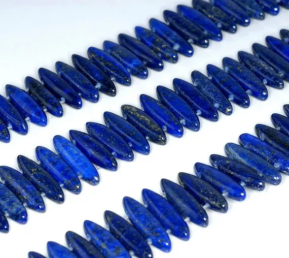 

22x6mm Lapis Lazuli Gemstone Grade AA Marquise Stick Loose Beads 8 inch Half Strand (90186056-837)