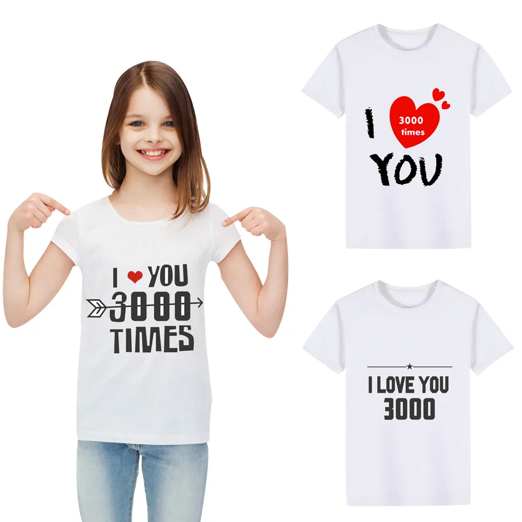 Лидер продаж брендовая футболка с надписью I Love You для маленьких мальчиков и