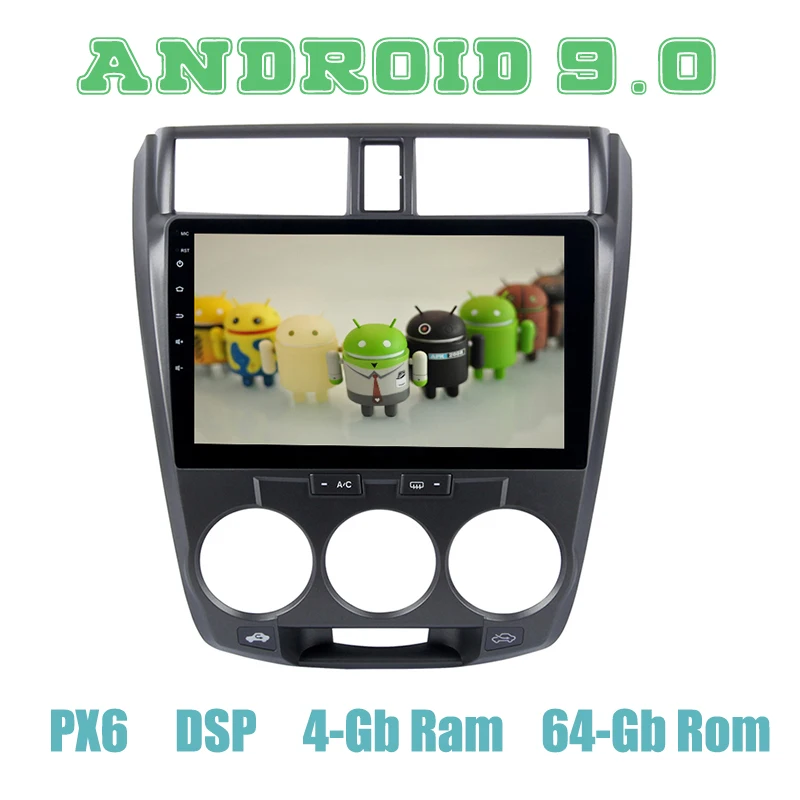 10 2 &quotIPS PX6 Android 9 0 Автомобильный GPS радио плеер для honda city 2008 2013 с 4 + 64 Гб Авто Стерео