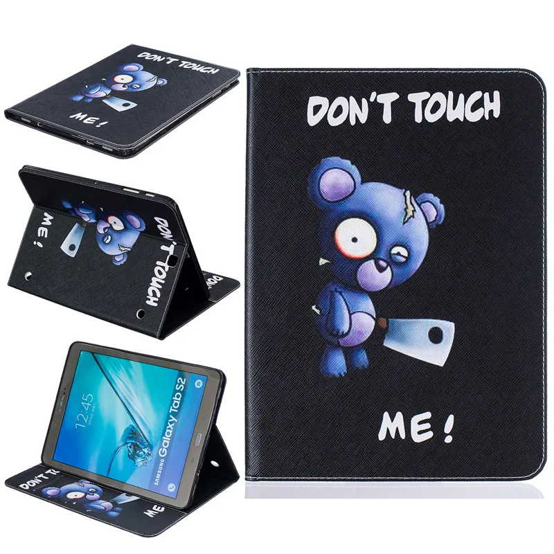 Tab S2 T815 T810 9.7" Tablet Case PU Leather Flower Bear Stand For Samsung Galaxy 9.7 T813 SM-T810 SM-T815 Fundas | Компьютеры и