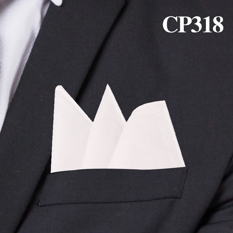 CP318 Модные хлопковые карманные квадратные белые костюмы, носовые платки, одноцветные носовые платки, Повседневные Вечерние платки - Цвет: CP318