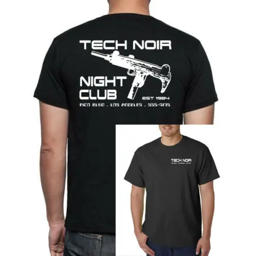 Модная двухсторонняя футболка для ночного клуба Tech Noir 2019 Uzi ретро-футболка в