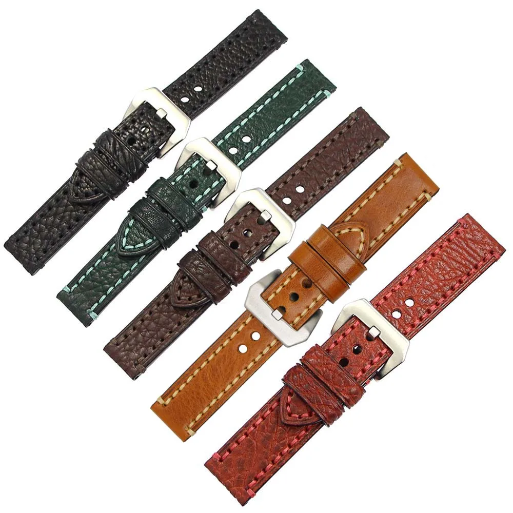 ZLIMSN New vintage Genuine Leather Watch Bands Strap for Panerai 20mm 22mm 24mm 26mm Men's Clock Accessories Watchband