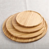 circle bamboo tea tray round plate fruit snack cake tableware tray