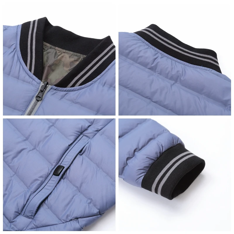 Мужской пуховик с перьями NewBang Двухсторонний воротником-стойкой парка для улицы