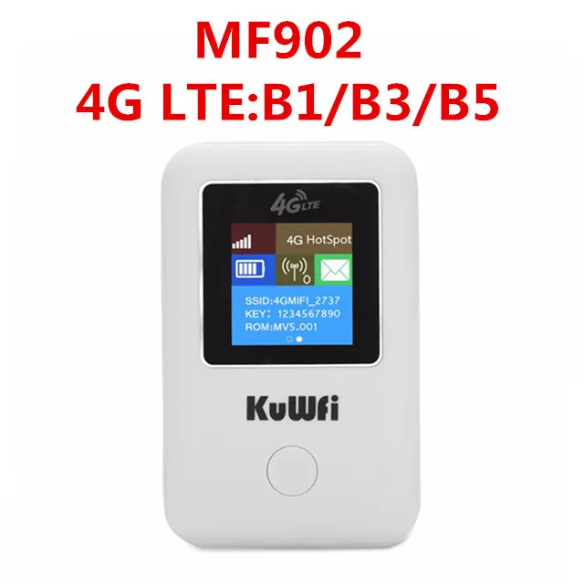 KuWfi 4G Wifi роутер мини 3g/4G LTE беспроводной маршрутизатор Портативный Карманный Wi-Fi Мобильная точка доступа автомобильный Wi-Fi роутер со слотом для sim-карты - Цвет: KF902