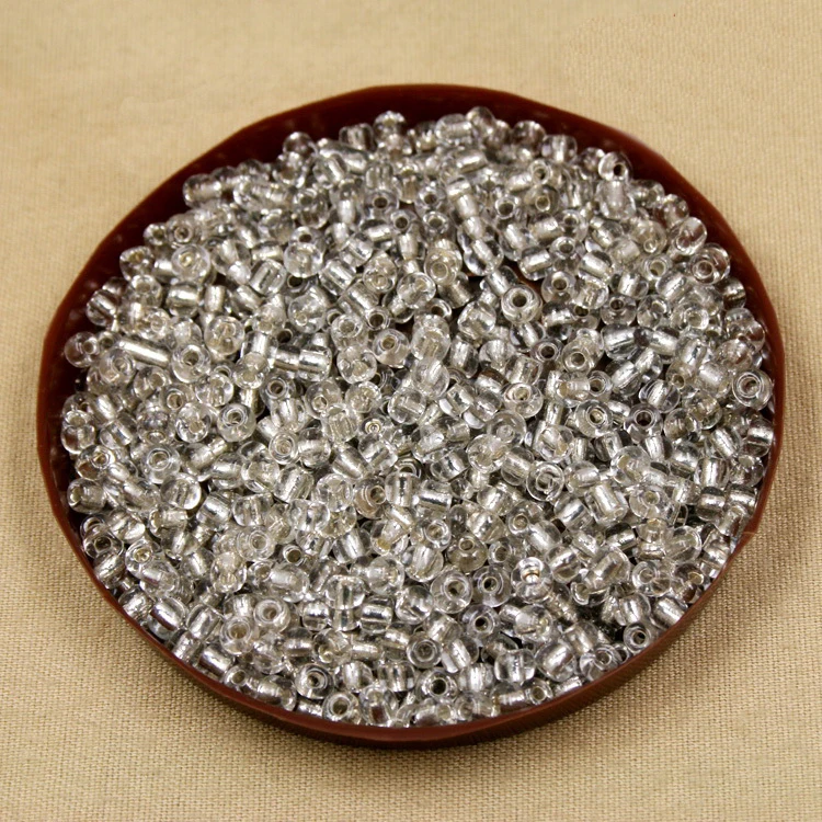 Заводская цена 80 г/лот 4 мм белые стеклянные бусины россыпью DIY с серебряной