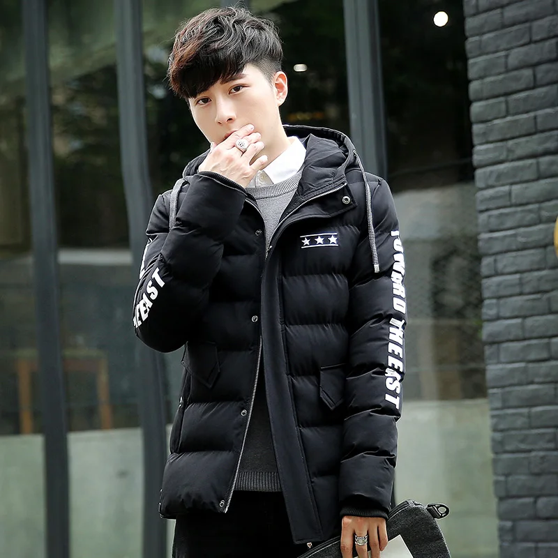 

Men's Jacket Cotton Winter 2018 Men's Thicken Korean Slim Short Cotton Jacket