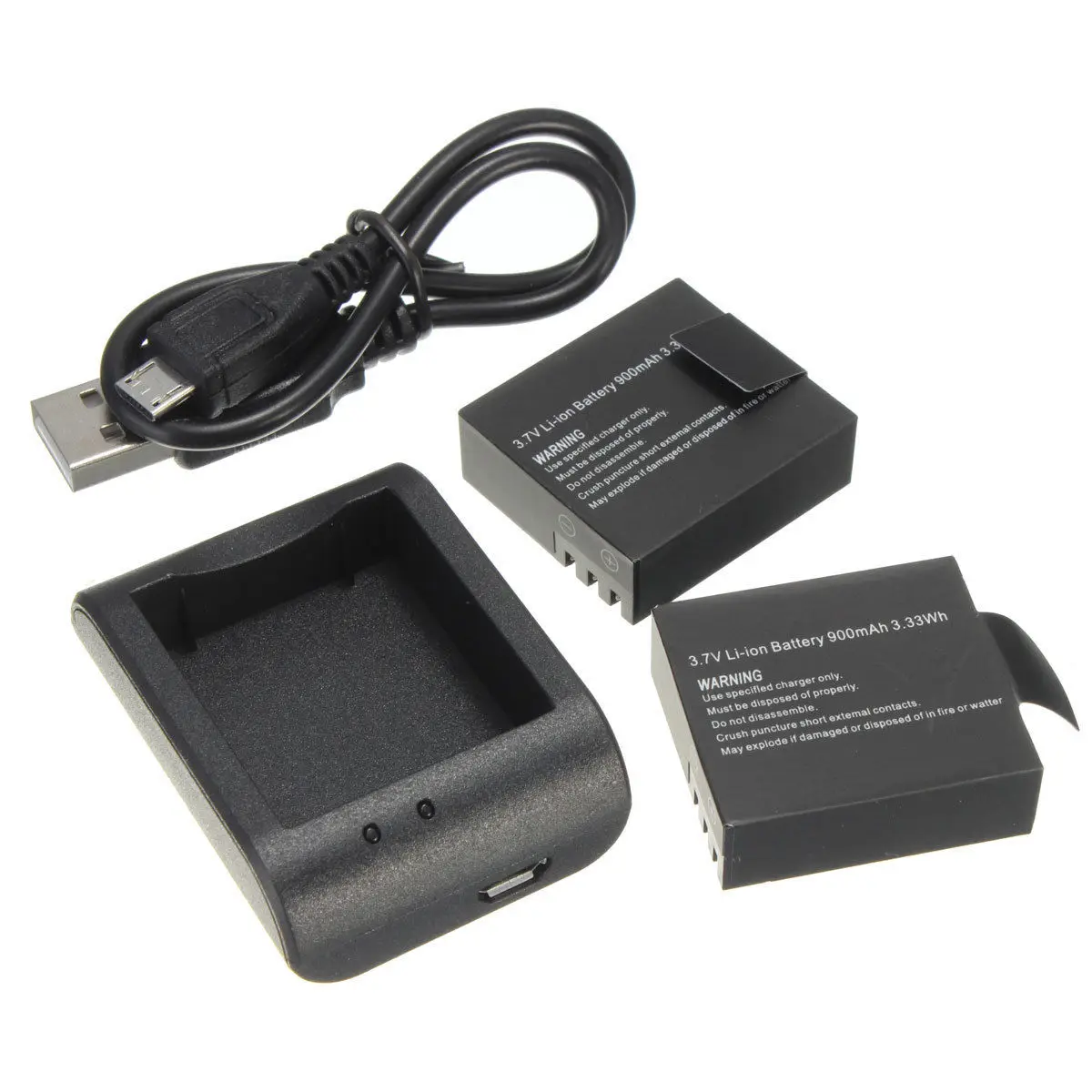 Топ 2x900 мАч батарея + быстрая зарядка USB зарядное устройство для SJ4000 SJ5000 SJ6000 экшн