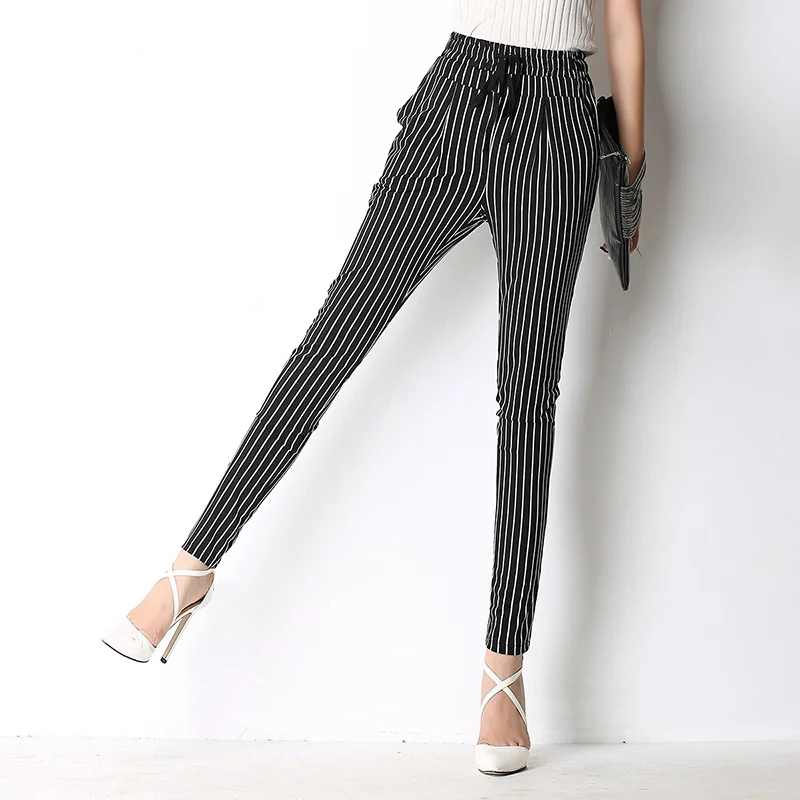 UNINICE Stripe Bottoms Women Harem Pants Casual Capri Women's Clothing Elastic Waist Summer OL Angle-Length Trouser Pant Brand | Женская