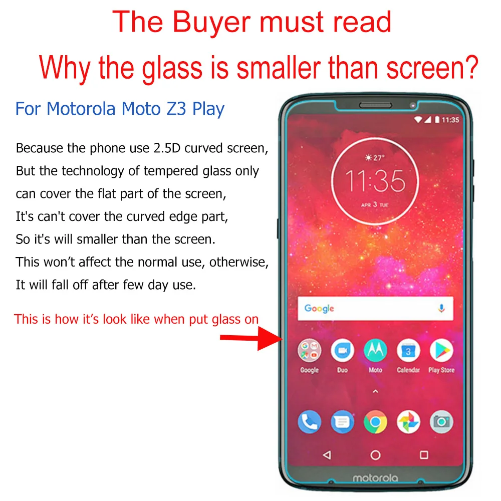 Ytaland для Motorola Moto Z3 / Z4 Play Закаленное стекло Защитная пленка закаленное защитное
