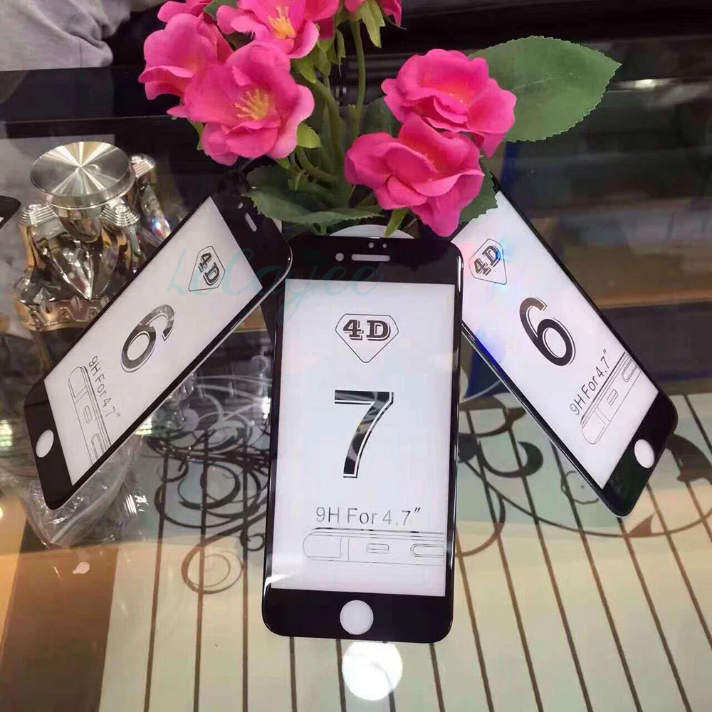 Защитное стекло LECAYEE (2 го поколения 3D) закаленное с полным покрытием для iPhone 7 6 6S