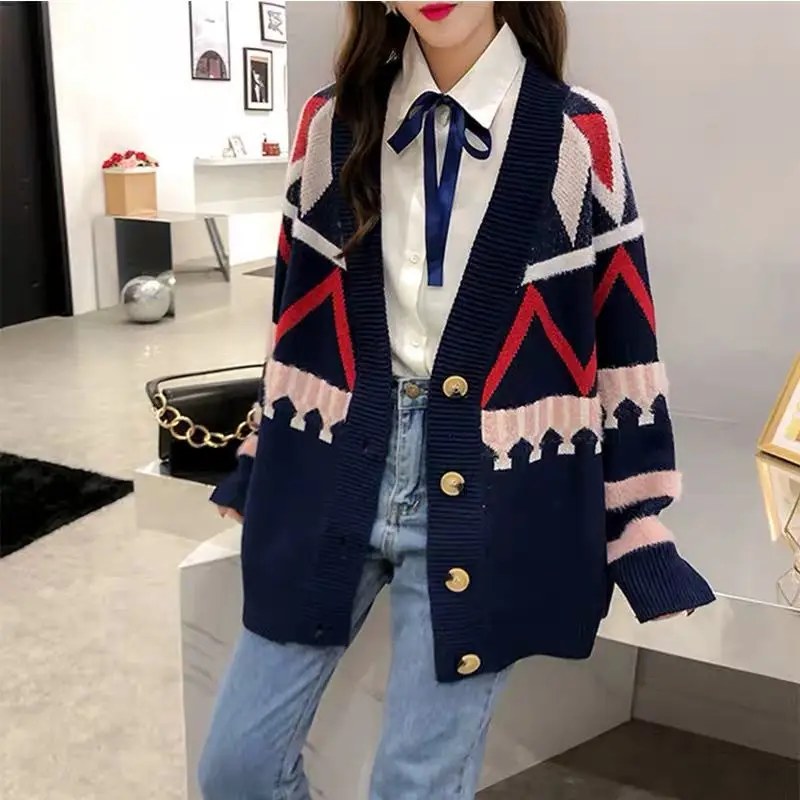 sweaters 3 Весна, Осень, Зима, Модный женский свободный кардиган с длинным рукавом, женский свитер, Женский вязаный кардиган, Свитера для беременных - Цвет: sweaters 3