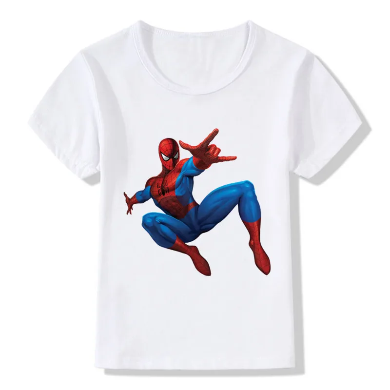 Детская забавная футболка с рисунком Человека-паука детские летние топы для