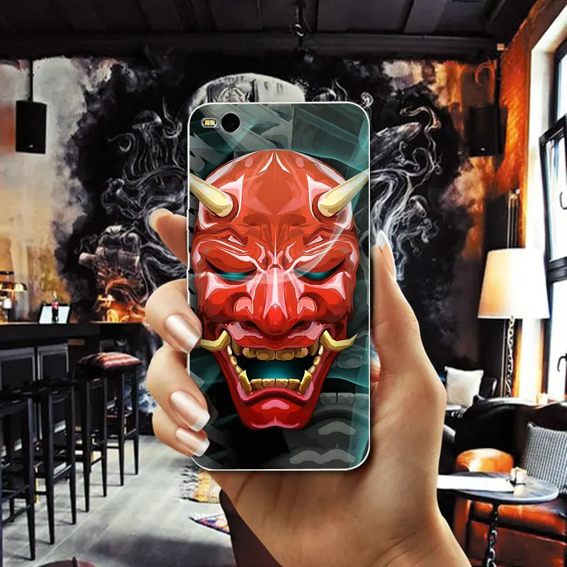 Японский Oni Hannya демоническая маска Чехлы ТПУ телефон для htc один M7 M8 M9 M10 E9 плюс U11 A9