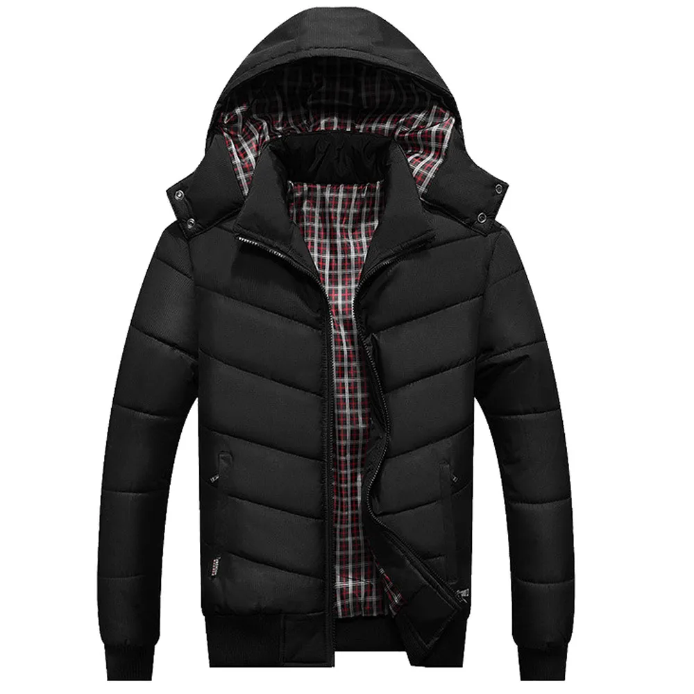 Men Boys Casual Warm Hooded Winter Zipper Coat Outwear Jacket Top Blouse | Мужская одежда