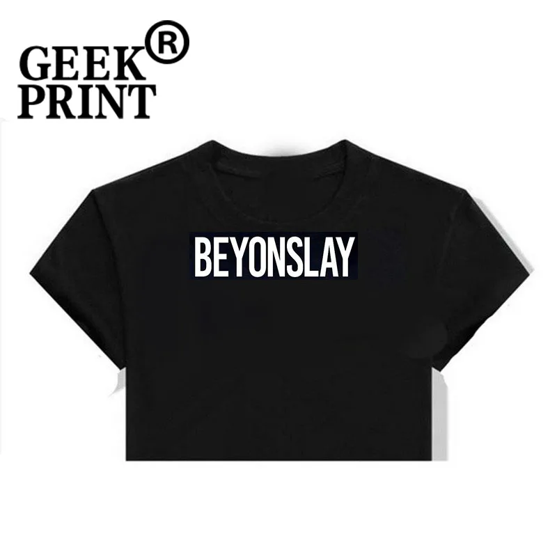 Женские топы BEYONSLAY черная футболка с надписью BEYONCE JAYZ ON THE RUN TOUR 2018 SLAY QUEEN