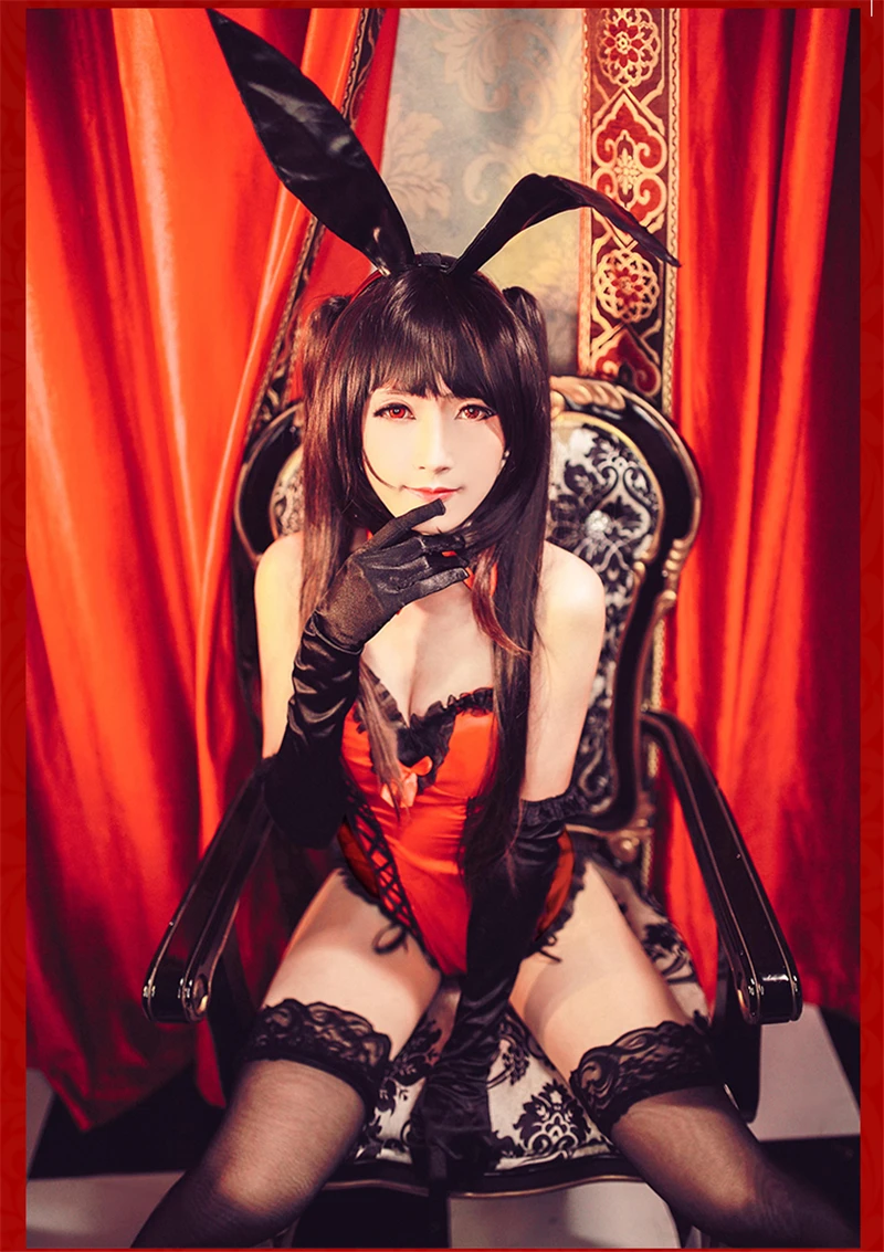 Карнавальный костюм Tokisaki Kurumi с живым кошмаром, женские сексуальные костюмы с кроликом, летние комбинезоны, костюмы на Хэллоуин