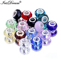 50pcs lot mixed color cut faceted murano spacer glass beads fit pandora charms bracelet for diy jewelry making accessories women