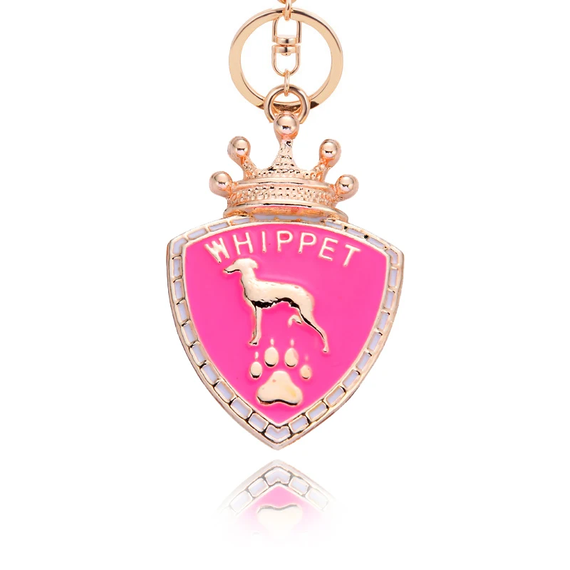 Animal Whippet Keychain Key Rings For Car Gold Color Pet Dog Pendant Bag Charm Men Women Enamel Chain Keyring Trinket | Украшения и