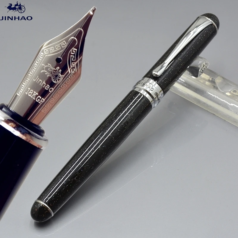 Роскошный JINHAO X750 Милая Мерцающая черная авторучка с 18K Nib школьные канцелярские